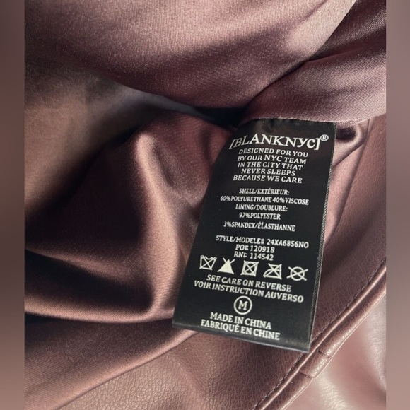 BLANKNYC Faux Leather Crop Moto Jacket. NWT. Head over heels Plum - Picture 7 of 8